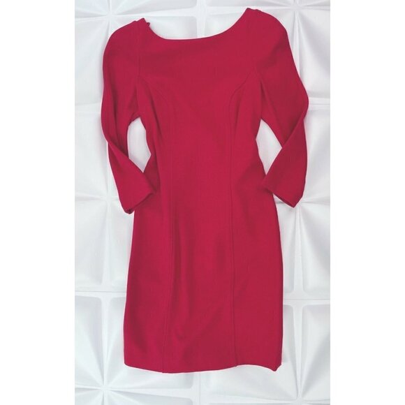 Diane von Fruestenberg Sz 8 Red Arita Sheath Mini Dress Stretch Zip Back Holiday - Picture 1 of 9